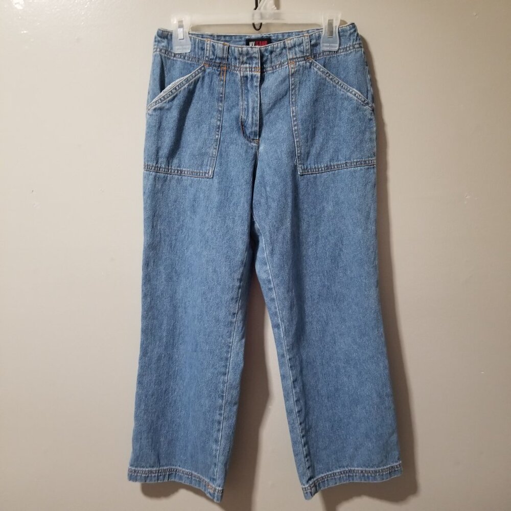 New York & Company Jeans Vintage Cotton Wide Leg Cropped Ankle 4